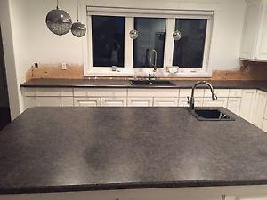 Laminate counter tops and sinks and taps