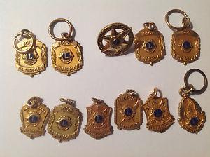 Lions Club Vintage Gold Pins