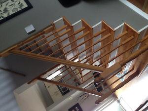 Oak stairway railings