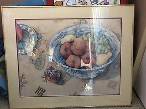 Oriental Fruit Bowl Framed Art