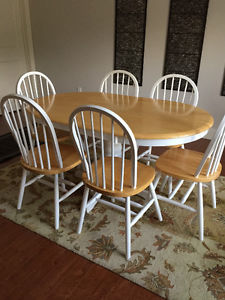 Pedestal dining table 6 chairs