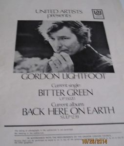Program of Gordon Lightfoot, autographed.