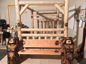 Queen size Log Canopy Bed
