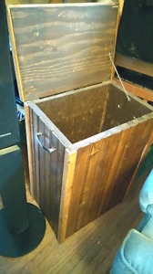 Real wood laundry/storage bin