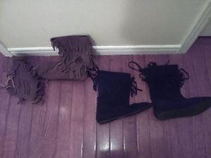 SUEDE FRINGE BOOTS SIZE 7