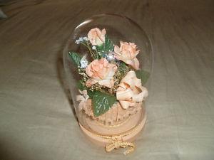 Selling Peach Flowers in Encased Vase