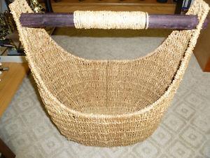 Selling Rattan Basket with Wood Handle