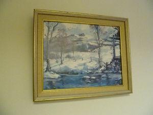 Selling framed Winter scene in canvas