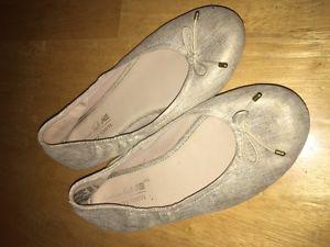 Size 3 youth/ girls gold flat shoes