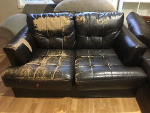 Synthetic Leather Loveseat