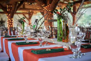Wedding Decorations - Rustic Burnt Orange Burlap Table