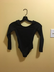 size 8 girls black long sleeve dance outfit
