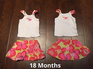 18 Months Carter's Brand tanks & skirts