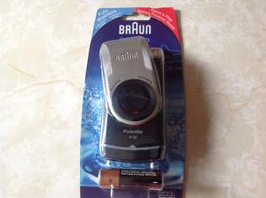 2 Braun Pocket to Go Shavers -NEW NEVER USED -$15 EACH