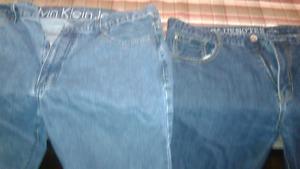 '' 2) PAIRS OF QUALITY JEAN'S CALVIN KLEIN, BLUENOTES 36X30