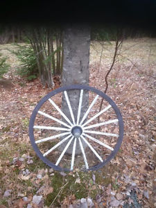 2 antique wagon wheels