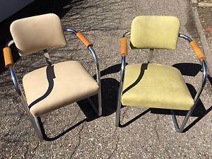 2 retro chrome chairs