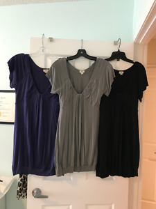 ARITZIA WILFRED SHIRT DRESSES - BLACK/PURPLE/GREY SZ L