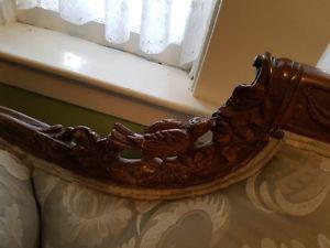 Antique Couch - Mahogany Detailed Trim