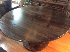 Beautiful handcrafted pedestal dining table reclaimed wood