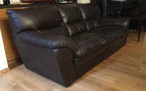 Black leather couch is in very good condition for sale $320!