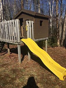 Childrens' Playhouse with Slide and Swings
