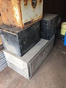 Deck boxes and 1 aluminum semi trailer box