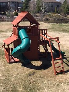 HUGE Play Structure- Solid Redwood