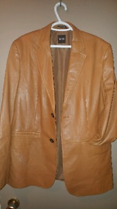 Hugo Boss Brown Leather Coat