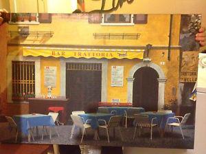 Italian cafe picture on canvas.