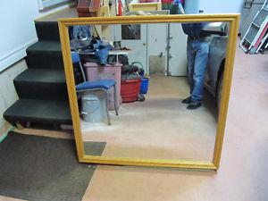 LARGE OAK FRAMED MIRROR
