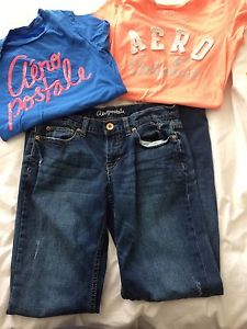 Ladies Aeropostale Jeans size 2 and tshirts