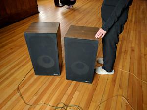 Large Acoustic Research speakers