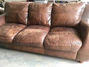 Leather couch and chair