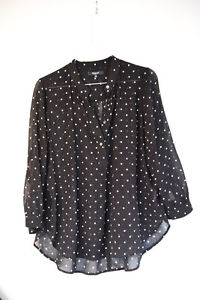 Madewell Polka dot blouse with long back hem