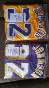 Magic Johnson autographed jersey, JSA authenticated. NBA!