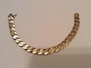 Mens 10K Yellow Gold Curb Link Bracelet