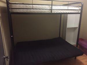 Metal frame futon/double bunk bed