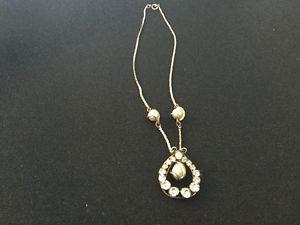Necklace, pearls and cut stones