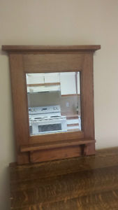 OAK Hall Beveled Mirror 24 by 29 inches great condition
