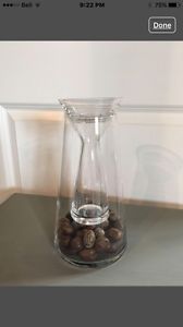 Party Lite Vase with Stones/Reeds