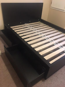 QUEEN SIZE BED ESSPRESSO,WITH SIDE DRAWERS BRAND NEW
