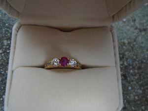 RUBY AND DIAMONDS 14K GOLD RING
