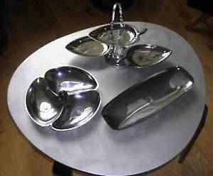 Retro (Mad Men style)Chrome Serving Trays/ Dishes