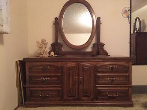 Solid Oak Dresser and matching armoire