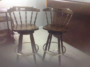 Solid wood bar stools, excellent condition