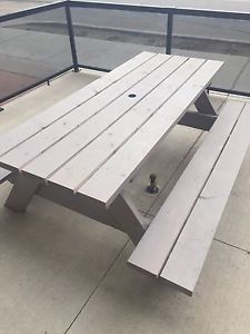 Solid wood picnic tables