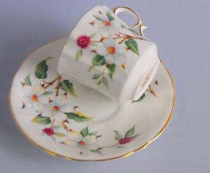Tea cup and saucer Dogwood Blossom bone china