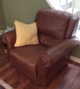 Top grain aniline leather recliner (and couch)