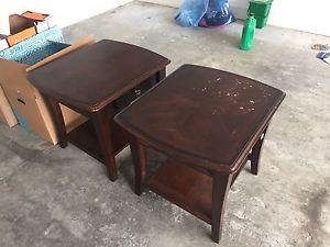 Two end tables with drawer